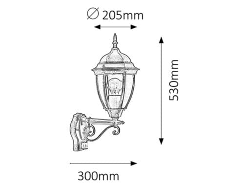 RabaLux Aplica exterior Toronto 8380 Auriu Antichizat / Transparent