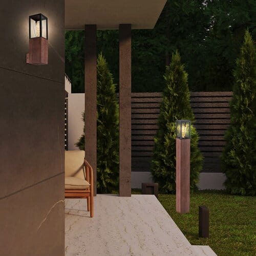 RabaLux Aplica exterior Wales 7195 Stejar / Transparent