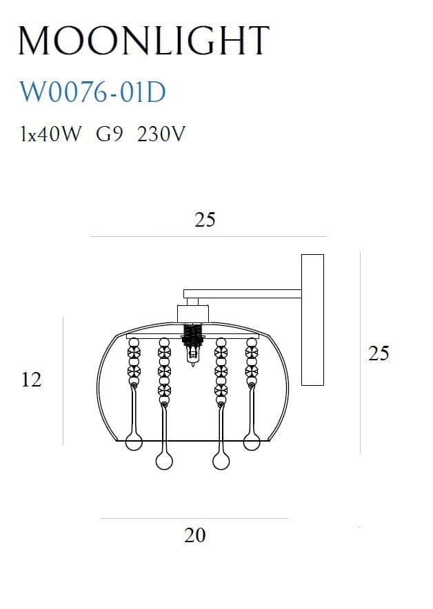 Aplica Moonlight W0076-01D Crom (2)