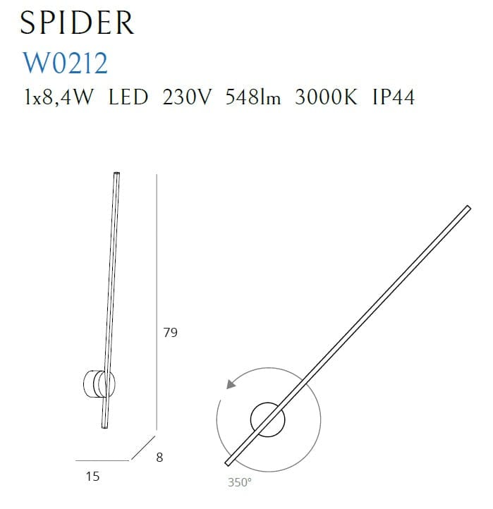 Aplica Spider W0212 Alb (2)
