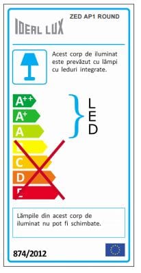 IdealLux Alb Aplica Zed AP1 Round