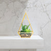 Decoking Aranjament decorativ cu plante artificiale, Asymetri Auriu / Verde, L15,5xl15xH31 cm