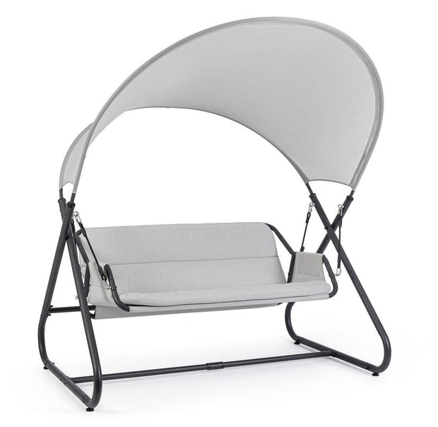 Balansoar leagan pentru gradina / terasa, 2 locuri, Arkell Gri / Negru, l166xA145xH190 cm