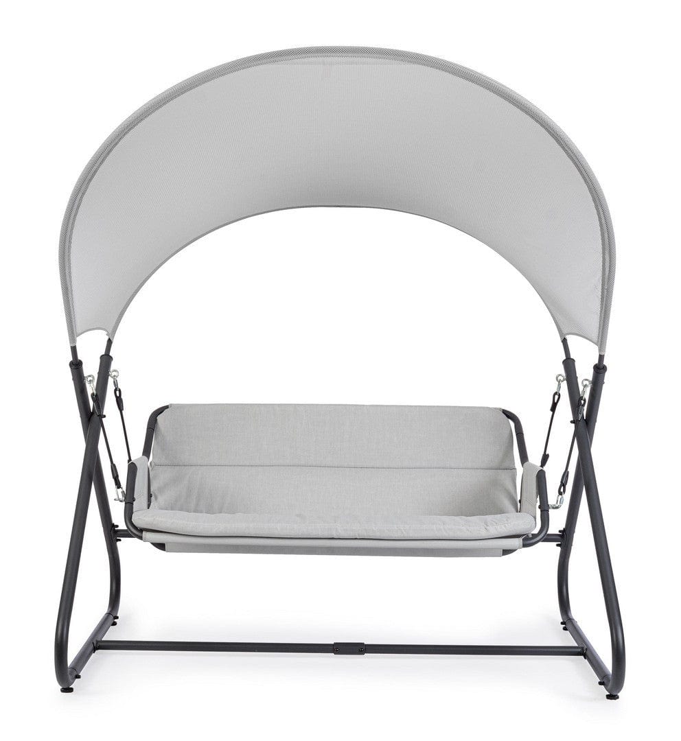 Balansoar leagan pentru gradina / terasa, 2 locuri, Arkell Gri / Negru, l166xA145xH190 cm (2)