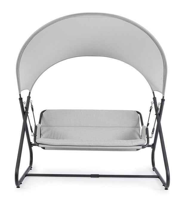 Balansoar leagan pentru gradina / terasa, 2 locuri, Arkell Gri / Negru, l166xA145xH190 cm (2)