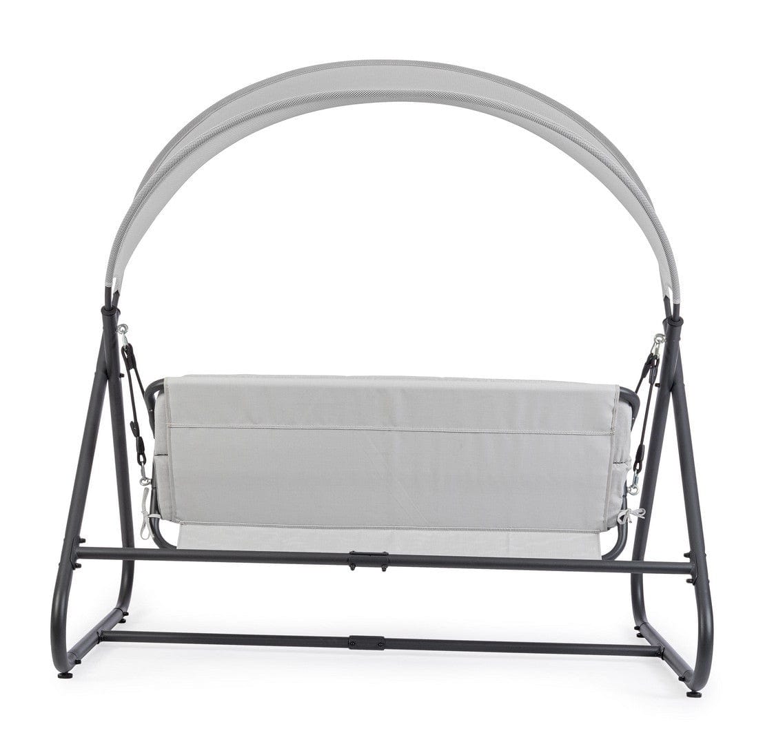 Balansoar leagan pentru gradina / terasa, 2 locuri, Arkell Gri / Negru, l166xA145xH190 cm (3)
