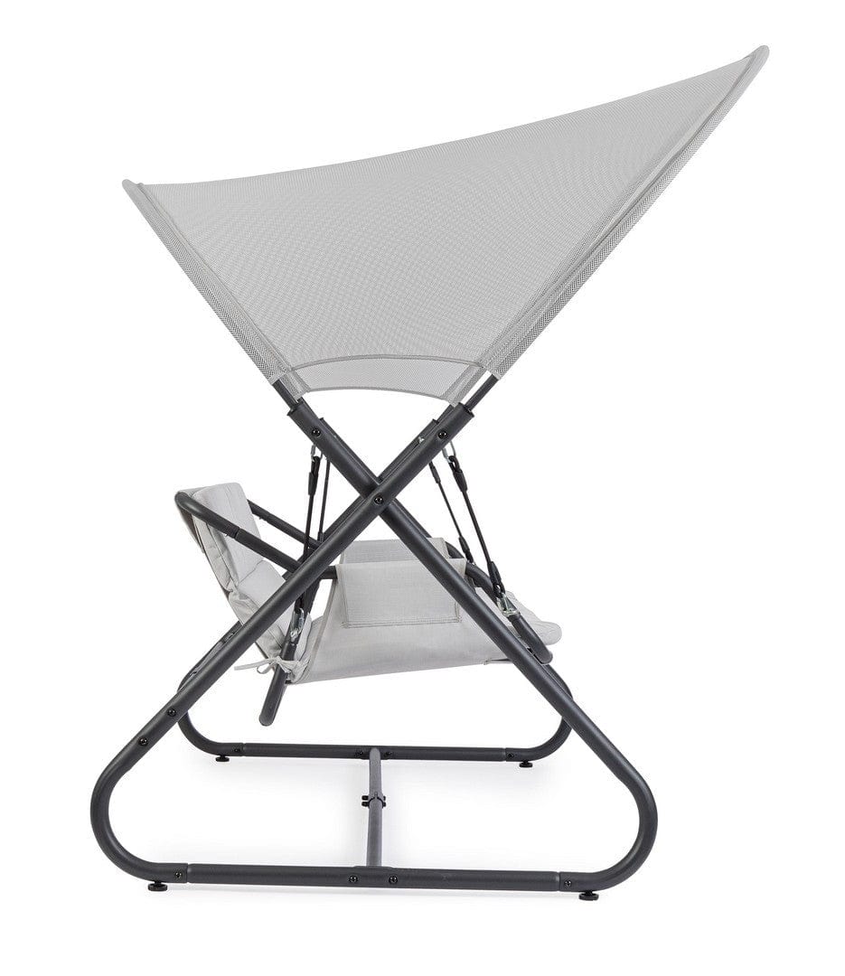 Balansoar leagan pentru gradina / terasa, 2 locuri, Arkell Gri / Negru, l166xA145xH190 cm (4)