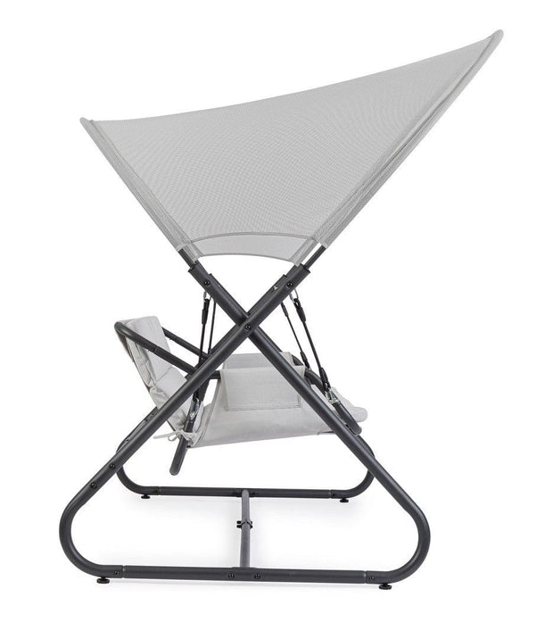 Balansoar leagan pentru gradina / terasa, 2 locuri, Arkell Gri / Negru, l166xA145xH190 cm (4)