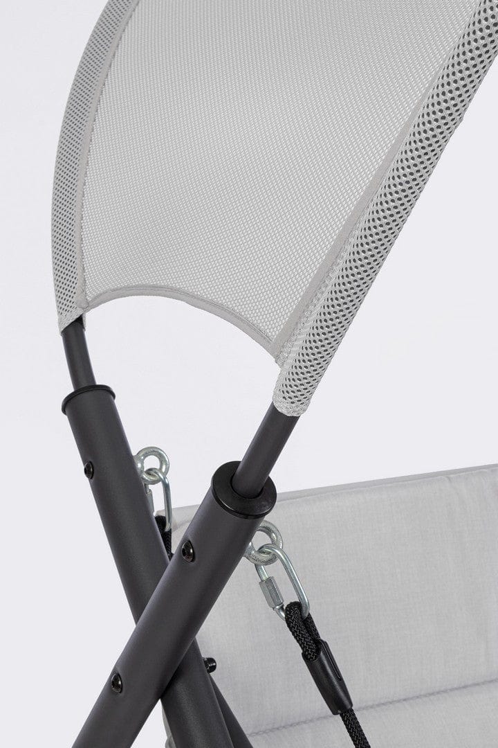 Balansoar leagan pentru gradina / terasa, 2 locuri, Arkell Gri / Negru, l166xA145xH190 cm (5)