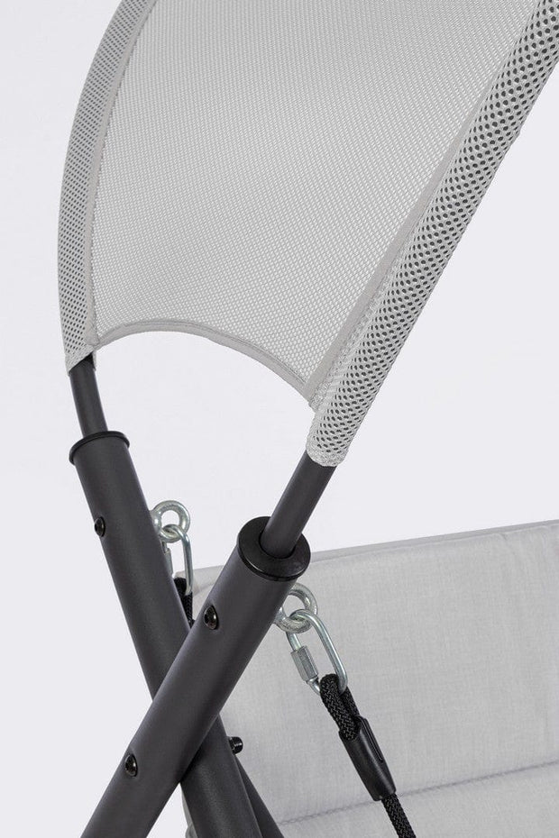 Balansoar leagan pentru gradina / terasa, 2 locuri, Arkell Gri / Negru, l166xA145xH190 cm (5)