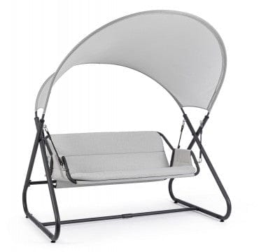 Balansoar leagan pentru gradina / terasa, 2 locuri, Arkell Gri / Negru, l166xA145xH190 cm (9)