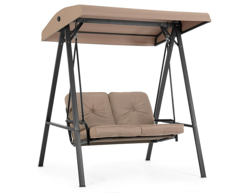 Balansoar leagan pentru gradina / terasa, 2 locuri, Ermes Cappuccino / Negru, l145xA106xH174 cm