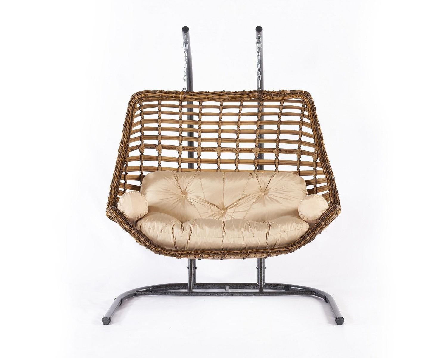 Balansoar leagan pentru gradina / terasa, 2 locuri, Junda Maro / Crem, l173xA120xH214 cm (2)