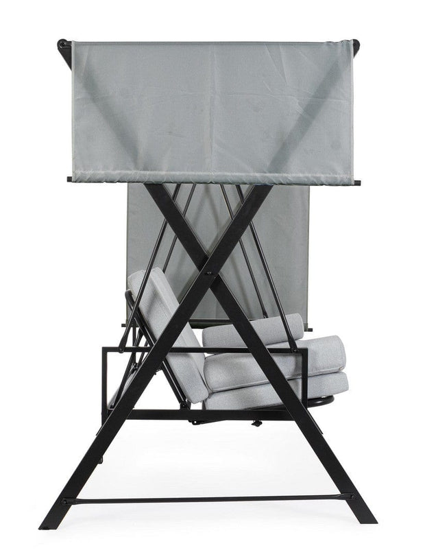 Balansoar leagan pentru gradina / terasa, 3 locuri, Pompei Gri / Negru, l223xA128xH182 cm (4)