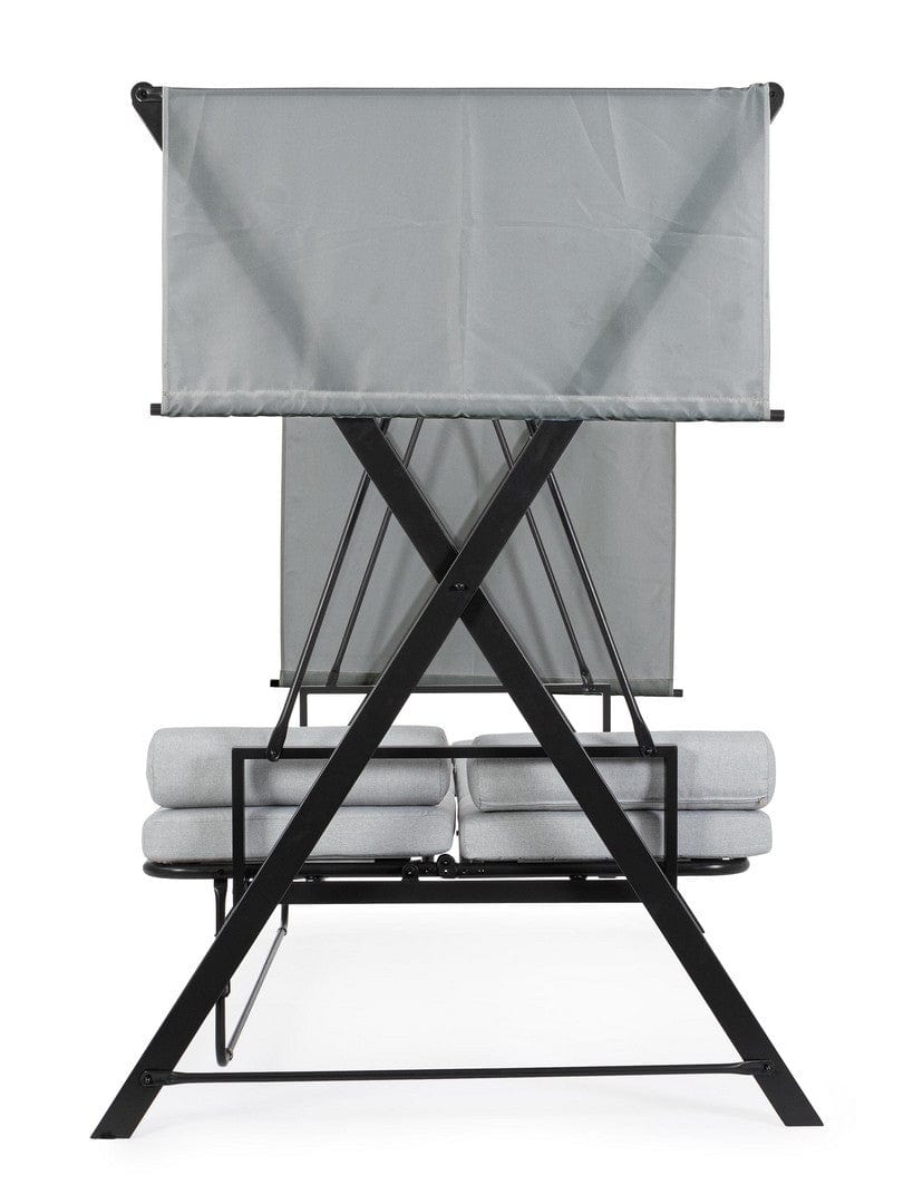 Balansoar leagan pentru gradina / terasa, 3 locuri, Pompei Gri / Negru, l223xA128xH182 cm (5)