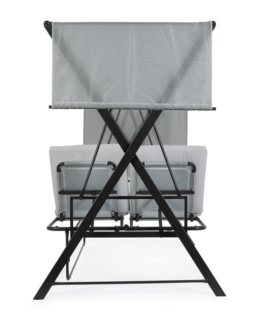 Balansoar leagan pentru gradina / terasa, 3 locuri, Pompei Gri / Negru, l223xA128xH182 cm (6)