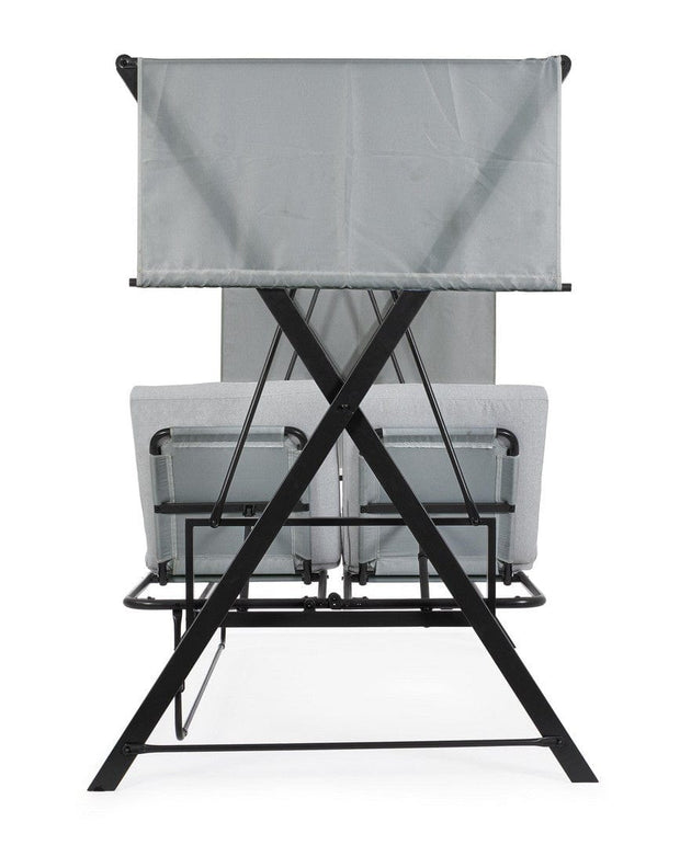 Balansoar leagan pentru gradina / terasa, 3 locuri, Pompei Gri / Negru, l223xA128xH182 cm (6)