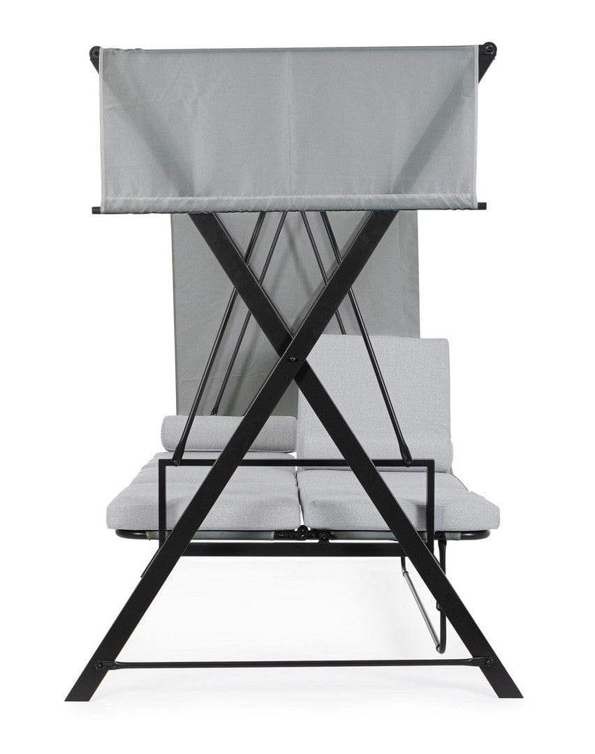 Balansoar leagan pentru gradina / terasa, 3 locuri, Pompei Gri / Negru, l223xA128xH182 cm (7)