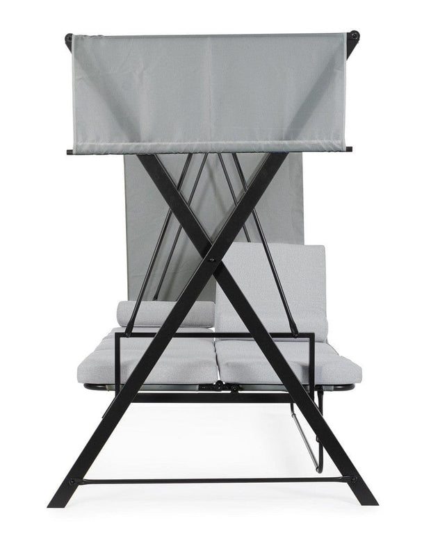 Balansoar leagan pentru gradina / terasa, 3 locuri, Pompei Gri / Negru, l223xA128xH182 cm (7)