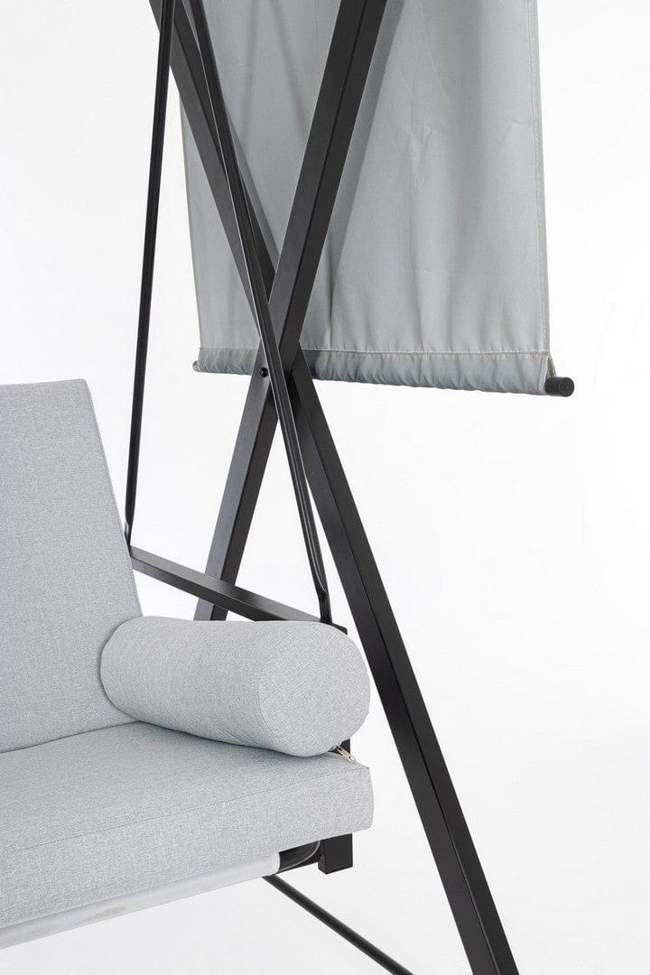 Balansoar leagan pentru gradina / terasa, 3 locuri, Pompei Gri / Negru, l223xA128xH182 cm (9)