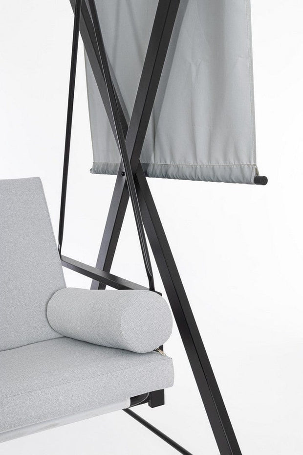 Balansoar leagan pentru gradina / terasa, 3 locuri, Pompei Gri / Negru, l223xA128xH182 cm (9)