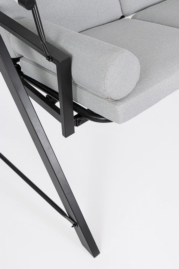 Balansoar leagan pentru gradina / terasa, 3 locuri, Pompei Gri / Negru, l223xA128xH182 cm (10)