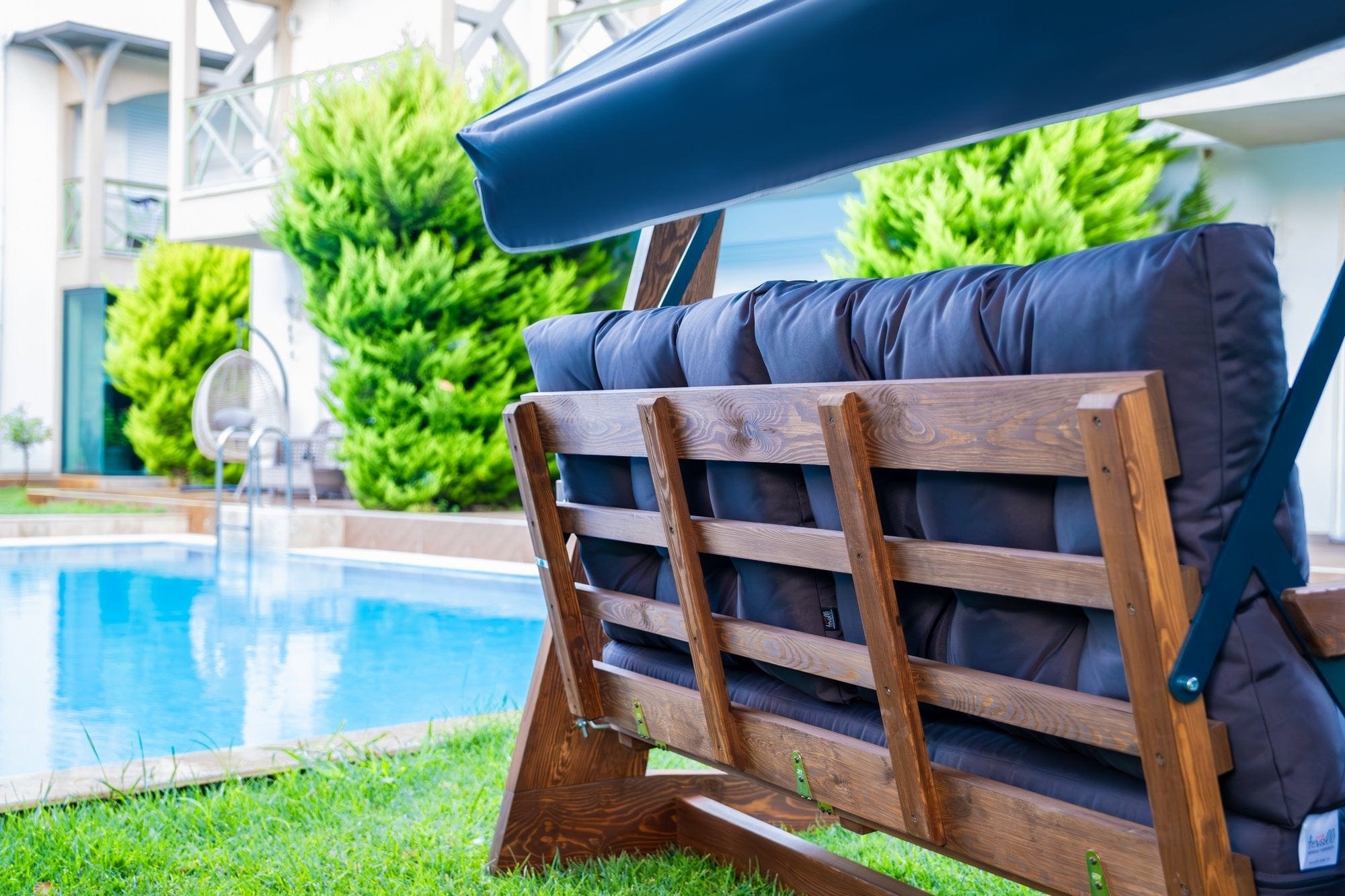 Balansoar leagan pentru gradina / terasa, 3 locuri, Viva 2200 Antracit / Natural, l220xA100xH175 cm (3)