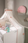 Baldachin Decorativ pentru patut, Romantic Baby Alb / Roz, l300xH220 cm (1)