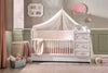 Baldachin Decorativ pentru patut, Romantic Baby Alb / Roz, l300xH220 cm (3)