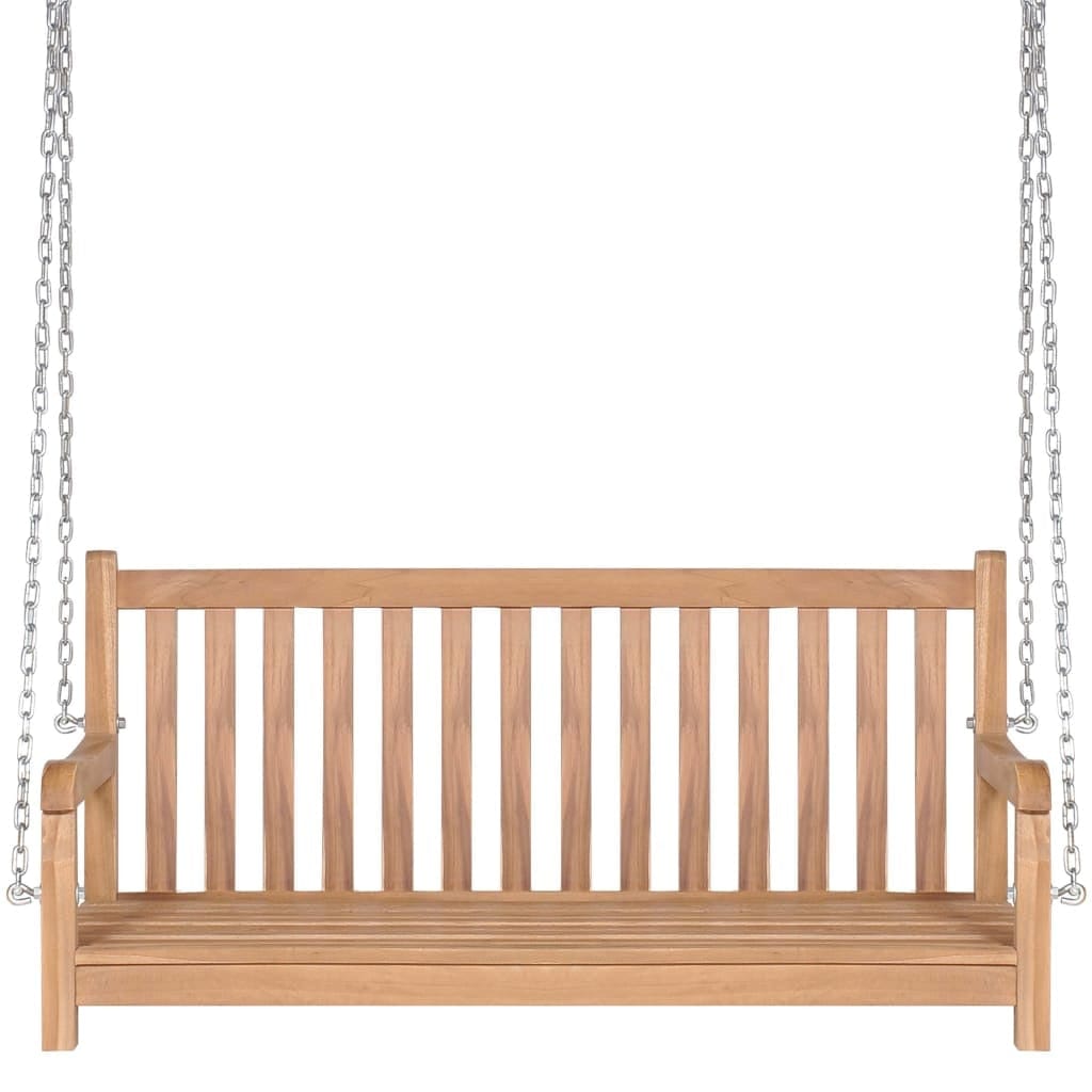 VidaXL Banca balansoar pentru gradina, din lemn de tec Swing Natural, l120xA60xH57,5 cm