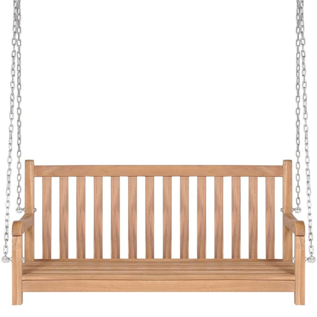 VidaXL Banca balansoar pentru gradina, din lemn de tec Swing Natural, l120xA60xH57,5 cm