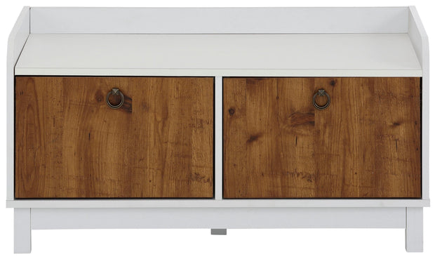 Dorel Home Banca cu spatiu de depozitare, din MDF, Goslar Alb, l92xA45xH46 cm