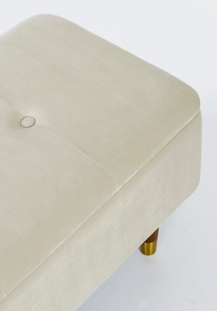 Banca cu spatiu de depozitare, tapitata cu stofa si picioare din lemn, Kira Velvet Natural, l120xA42xH42 cm (5)