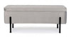 Banca cu spatiu de depozitare, tapitata cu stofa si picioare metalice, Irina Velvet Gri Deschis, l110xA42xH42 cm (10)