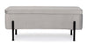 Banca cu spatiu de depozitare, tapitata cu stofa si picioare metalice, Irina Velvet Gri Deschis, l110xA42xH42 cm (2)