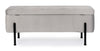 Banca cu spatiu de depozitare, tapitata cu stofa si picioare metalice, Irina Velvet Gri Deschis, l110xA42xH42 cm (3)