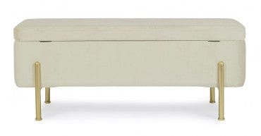 Banca cu spatiu de depozitare, tapitata cu stofa si picioare metalice, Irina Velvet Natural, l110xA42xH42 cm (11)