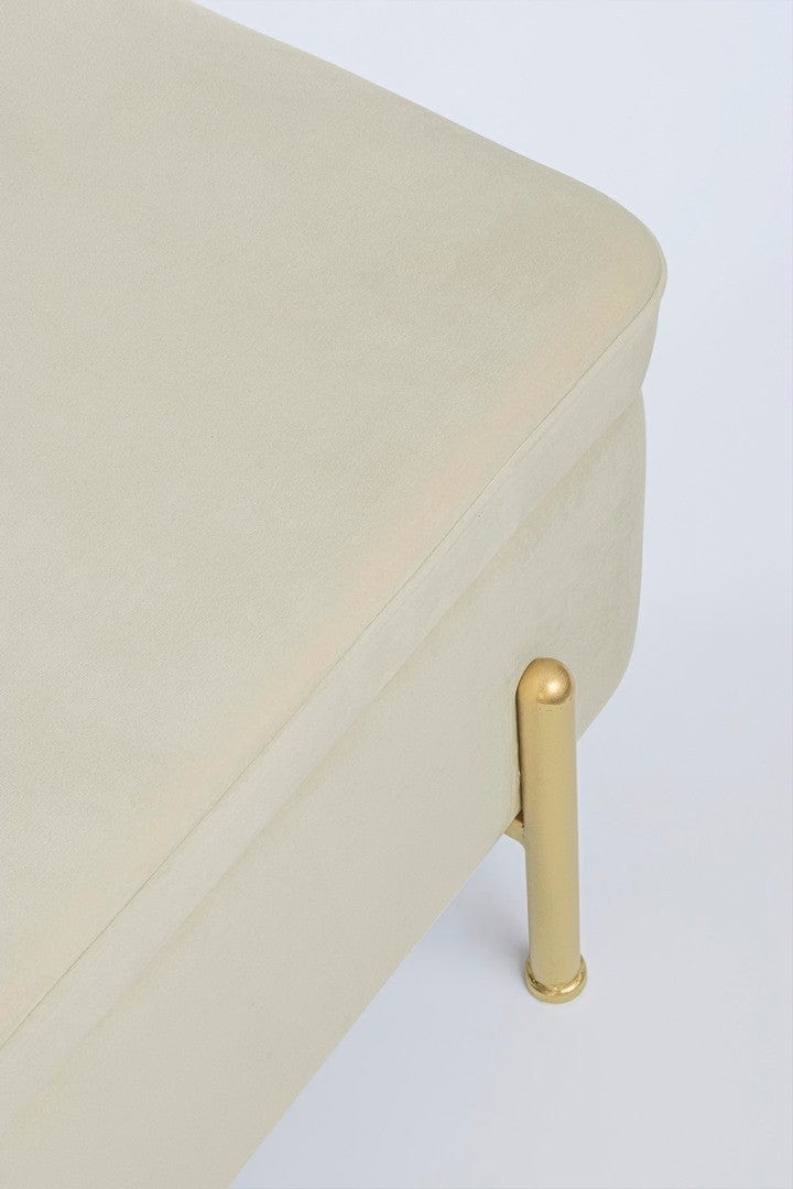 Banca cu spatiu de depozitare, tapitata cu stofa si picioare metalice, Irina Velvet Natural, l110xA42xH42 cm (5)