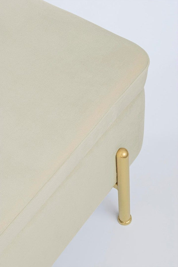 Banca cu spatiu de depozitare, tapitata cu stofa si picioare metalice, Irina Velvet Natural, l110xA42xH42 cm (5)