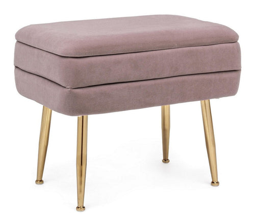 Banca cu spatiu de depozitare, tapitata cu stofa si picioare metalice, Pavlina Single Velvet Mov, l50xA34,5xH42 cm