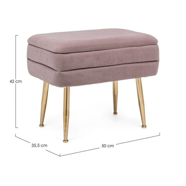 Banca cu spatiu de depozitare, tapitata cu stofa si picioare metalice, Pavlina Single Velvet Mov, l50xA34,5xH42 cm (1)