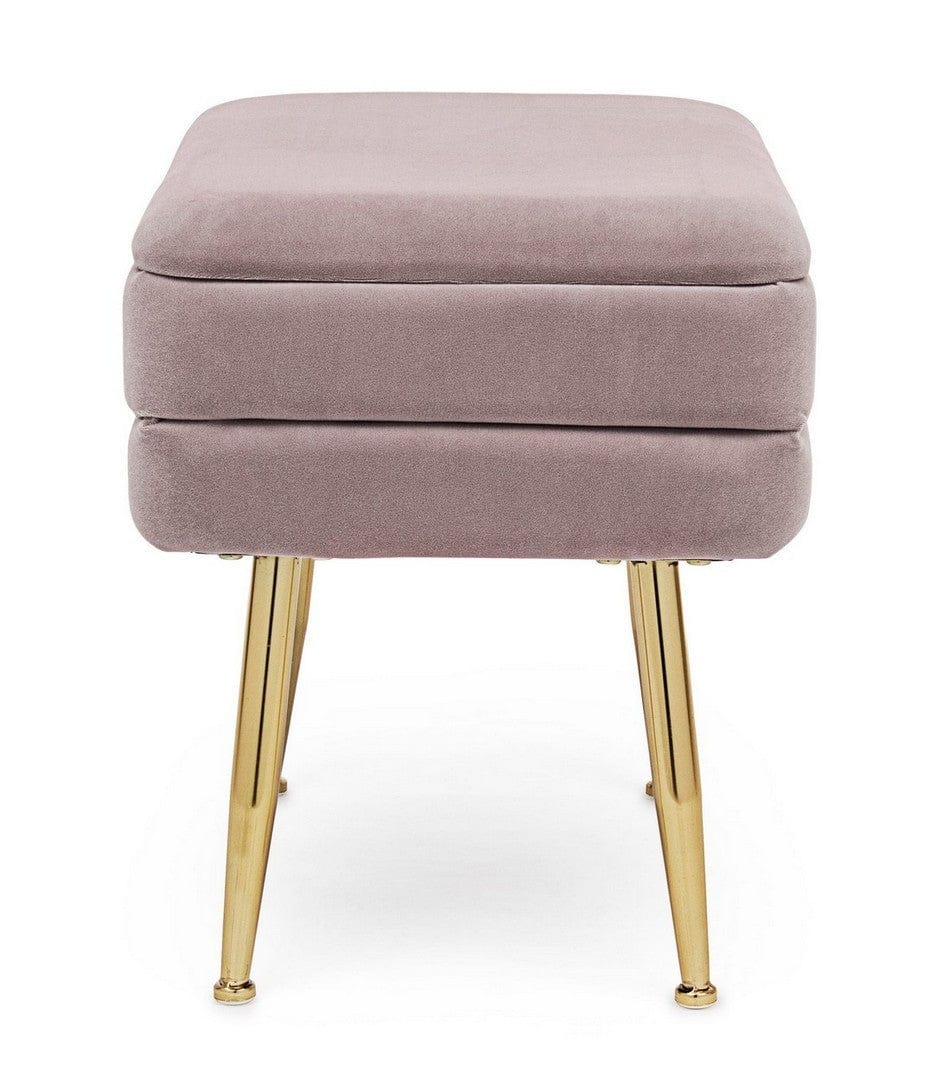 Banca cu spatiu de depozitare, tapitata cu stofa si picioare metalice, Pavlina Single Velvet Mov, l50xA34,5xH42 cm (3)