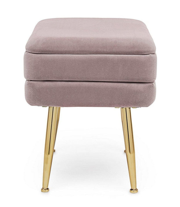 Banca cu spatiu de depozitare, tapitata cu stofa si picioare metalice, Pavlina Single Velvet Mov, l50xA34,5xH42 cm (3)