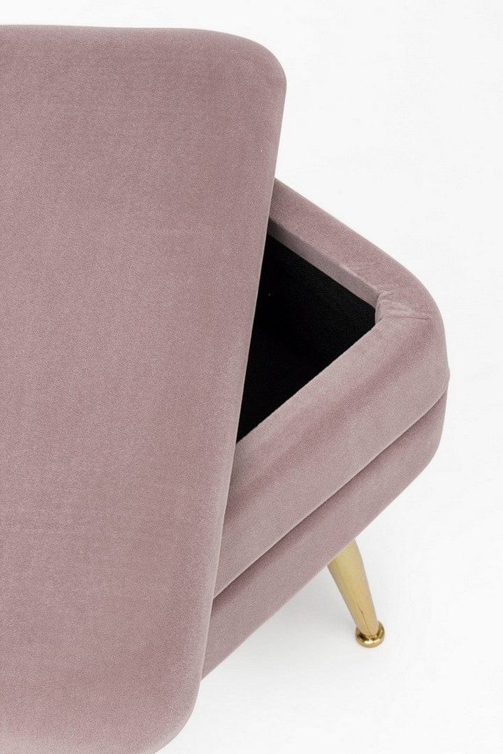 Banca cu spatiu de depozitare, tapitata cu stofa si picioare metalice, Pavlina Single Velvet Mov, l50xA34,5xH42 cm (4)