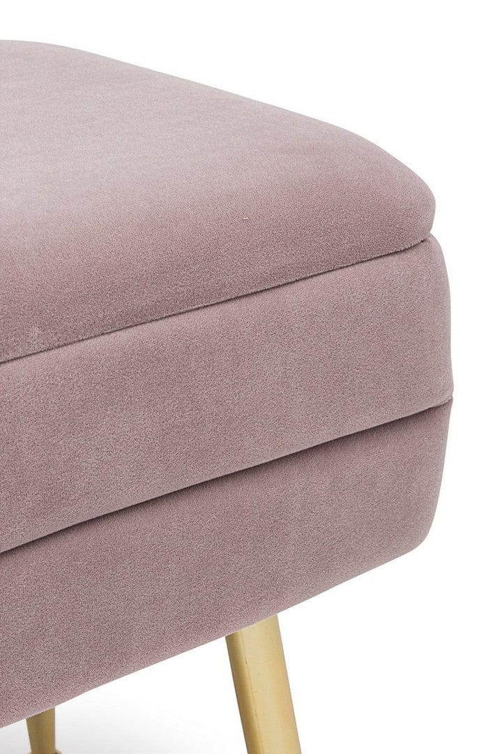 Banca cu spatiu de depozitare, tapitata cu stofa si picioare metalice, Pavlina Single Velvet Mov, l50xA34,5xH42 cm (5)