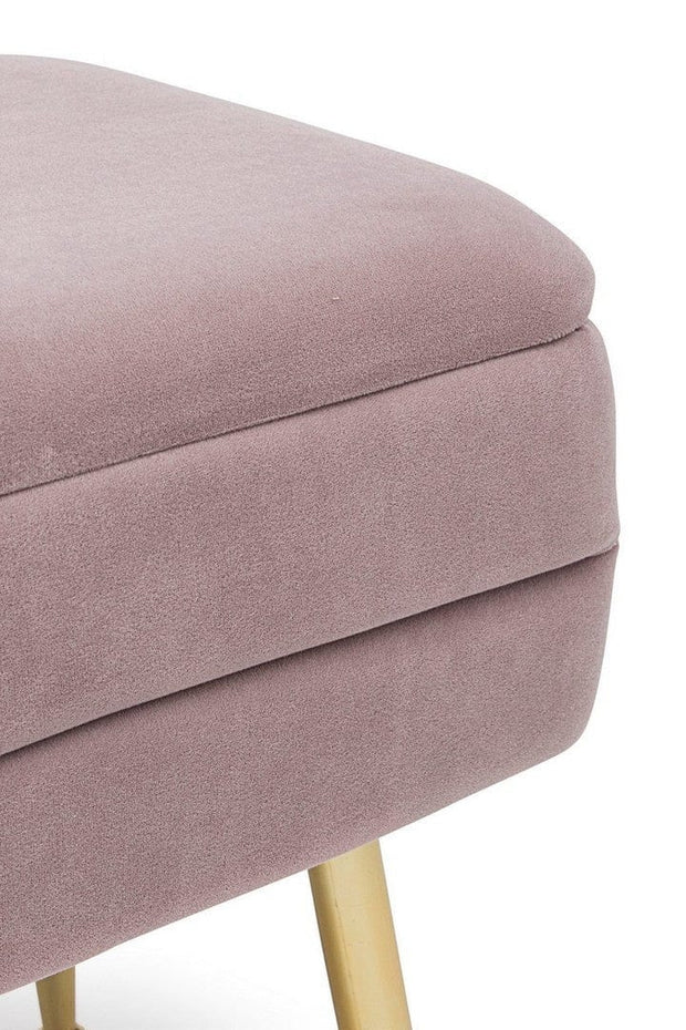 Banca cu spatiu de depozitare, tapitata cu stofa si picioare metalice, Pavlina Single Velvet Mov, l50xA34,5xH42 cm (5)