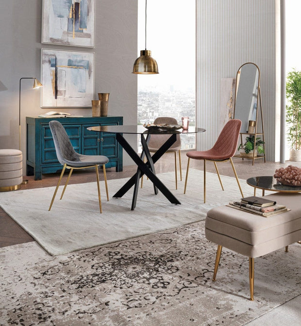 Banca cu spatiu de depozitare, tapitata cu stofa si picioare metalice, Pavlina Velvet Bej, l79,5xA37,5xH42 cm (9)