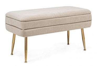 Banca cu spatiu de depozitare, tapitata cu stofa si picioare metalice, Pavlina Velvet Bej, l79,5xA37,5xH42 cm (10)