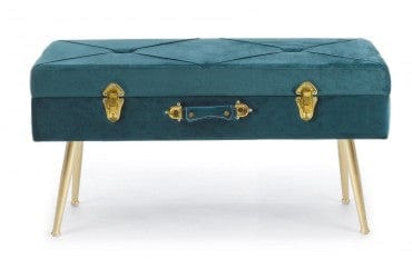 Banca cu spatiu de depozitare, tapitata cu stofa si picioare metalice, Polina Velvet Albastru, l80xA34xH42 cm (7)