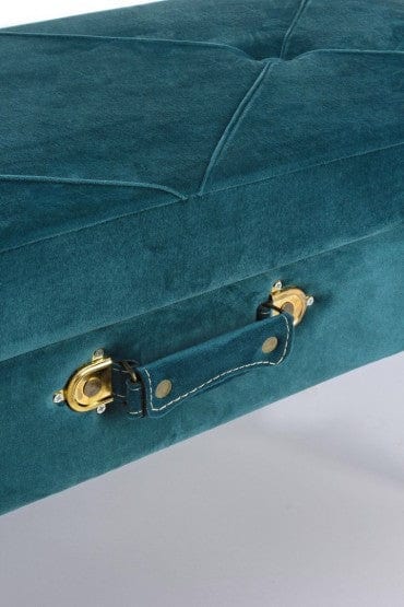 Banca cu spatiu de depozitare, tapitata cu stofa si picioare metalice, Polina Velvet Albastru, l80xA34xH42 cm (8)